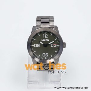 Nixon Men’s Quartz Gunmetal Stainless Steel Olive Green Dial 48mm Watch A3462947