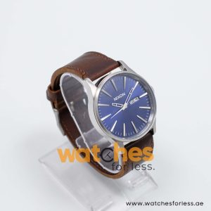 Nixon Men’s Quartz Brown Leather Strap Blue Dial 42mm Watch A1051524