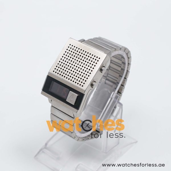 Nixon Men’s Silver Stainless Steel Black Digital Dial 34mm Watch A1266000