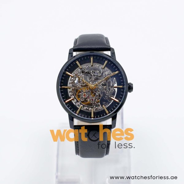 Kenneth Cole Men’s Automatic Black Leather Strap Black Skeleton Dial 42mm Watch KC50112005 UAE DUBAI AJMAN SHARJAH ABU DHABI RAS AL KHAIMA UMM UL QUWAIN ALAIN FUJAIRAH