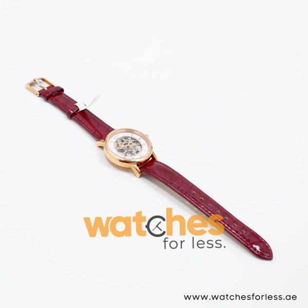 Titus Women’s Automatic Burgundy Leather Strap Silver Sunray Dial 34mm Watch 8184KLVE UAE DUBAI AJMAN SHARJAH ABU DHABI RAS AL KHAIMA UMM UL QUWAIN ALAIN FUJAIRAH