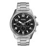 Fossil Men’s Quartz Silver Stainless Steel Black Dial 50mm Watch BQ2797