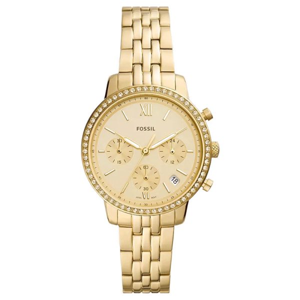 Fossil Women’s Quartz Gold Stainless Steel Gold Dial 36mm Watch ES5219