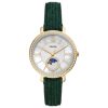 Fossil Women’s Quartz Green Leather Strap Mother Of Pearl Dial 36mm Watch ES5244