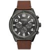 Fossil Men’s Quartz Brown Leather Strap Grey Dial 50mm Watch BQ2800