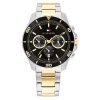 Tommy Hilfiger Men’s Quartz Two Tone Stainless Steel Black Dial 43mm Watch 1792095