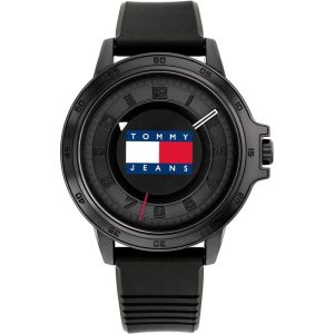 Tommy Hilfiger Men’s Quartz Black Silicone Strap Black Dial 44mm Watch 1792032