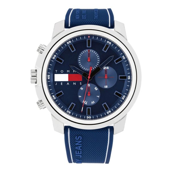 Tommy Hilfiger Men’s Quartz Blue Silicone Strap Blue Dial 50mm Watch 1710582