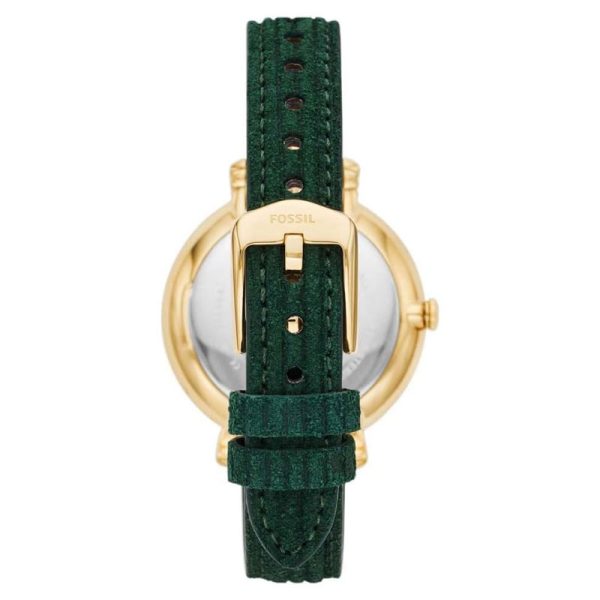 Fossil Women’s Quartz Green Leather Strap Mother Of Pearl Dial 36mm Watch ES5244