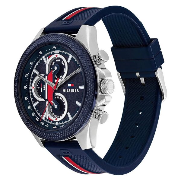 Tommy Hilfiger Men’s Quartz Navy Blue Silicone Strap Blue Dial 46mm Watch 1792083