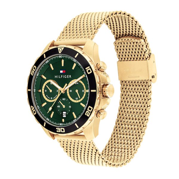 Tommy Hilfiger Men’s Quartz Gold Stainless Steel Green Dial 43mm Watch 1792093