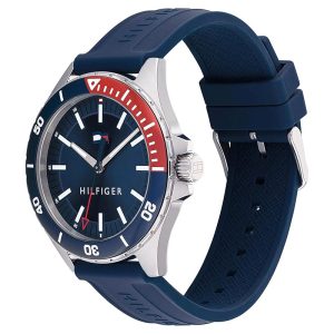 Tommy Hilfiger Men’s Quartz Blue Silicone Strap Blue Dial 43mm Watch 1792009