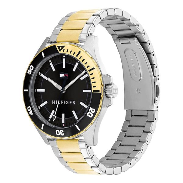 Tommy Hilfiger Men’s Quartz Two Tone Stainless Steel Black Dial 43mm Watch 1792013