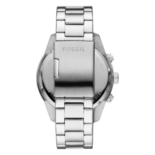 Fossil Men’s Quartz Silver Stainless Steel Black Dial 50mm Watch BQ2797