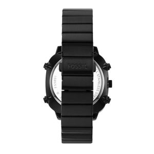 Fossil Men’s Analog & Digital Black Stainless Steel Positive Display Dial 42mm Watch FS5891