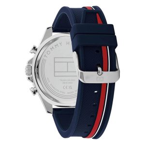 Tommy Hilfiger Men’s Quartz Navy Blue Silicone Strap Blue Dial 46mm Watch 1792083