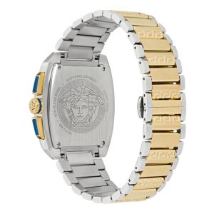 Versace Men’s Quartz Swiss Made Two-Tone Stainless Steel Blue Dial 42mm Watch VE6H00723