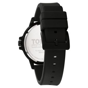 Tommy Hilfiger Men’s Quartz Black Silicone Strap Black Dial 44mm Watch 1792032