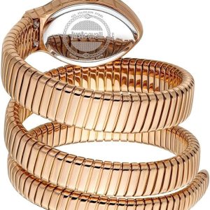 Just Cavalli Women’s Quartz Rose Gold Snake Stainless Steel Bottle Green Dial 22mm Watch JC1L248M0045