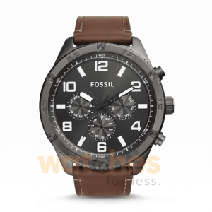 Fossil Men’s Quartz Brown Leather Strap Grey Dial 50mm Watch BQ2800 (Shelf Leftover)