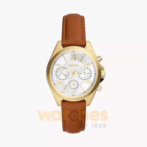 Fossil Women’s Quartz Brown Leather Strap Silver Dial 36mm Watch BQ3851 (Without Tag)