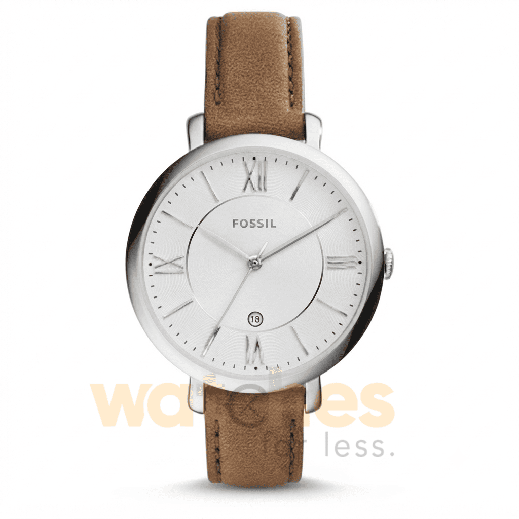 Fossil Women’s Quartz Brown Leather Strap White Dial 36mm Watch ES3708 (Without Tag)