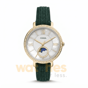 Fossil Women’s Quartz Green Leather Strap Mother Of Pearl Dial 36mm Watch ES5244