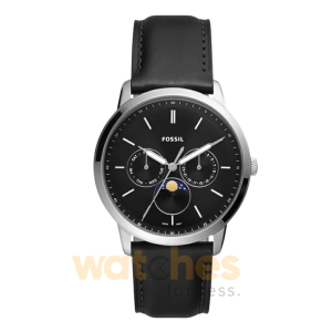 Fossil Men’s Quartz Black Leather Strap Black Dial 42mm Watch FS5904