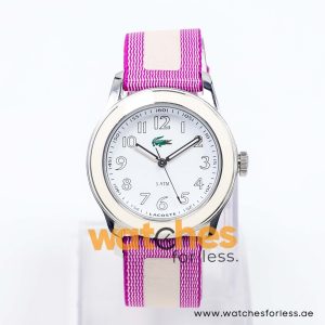 Lacoste Women’s Purple & White Nylon Strap White Dial 38mm Watch 2000514/2