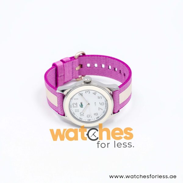 Lacoste Women’s Purple & White Nylon Strap White Dial 38mm Watch 2000514/2