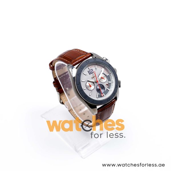 Lacoste Men’s Quartz Dark Brown Leather Strap Grey Dial 46mm Watch 2010667/1