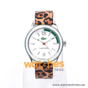 Lacoste Women’s Quartz Leopard Print Leather Strap White Dial 39mm Watch 2000830/2