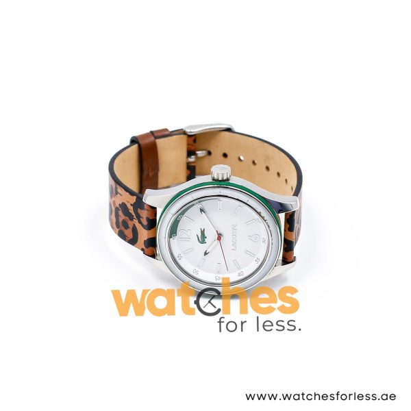 Lacoste Women’s Quartz Leopard Print Leather Strap White Dial 39mm Watch 2000830/2