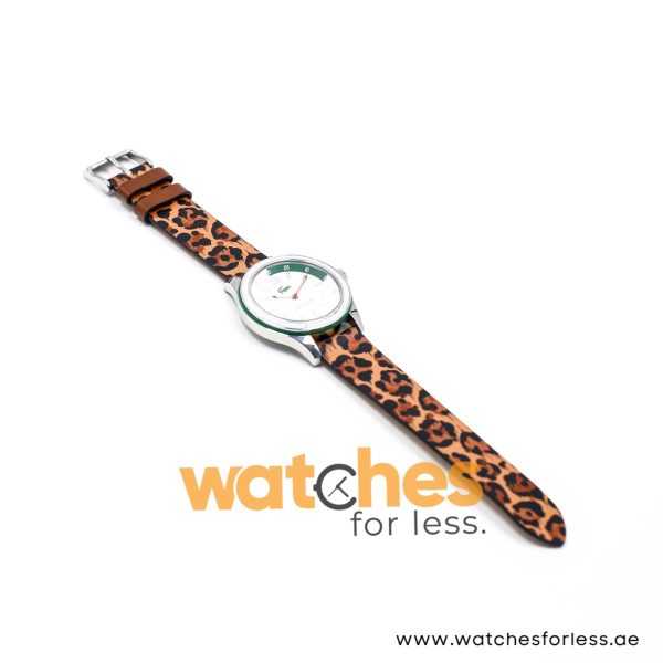 Lacoste Women’s Quartz Leopard Print Leather Strap White Dial 39mm Watch 2000830/2