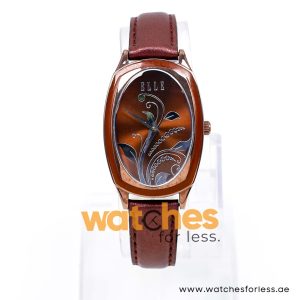 Elle Women’s Quartz Burgundy Leather Strap Brown Dial 28mm Watch EL20005S11C