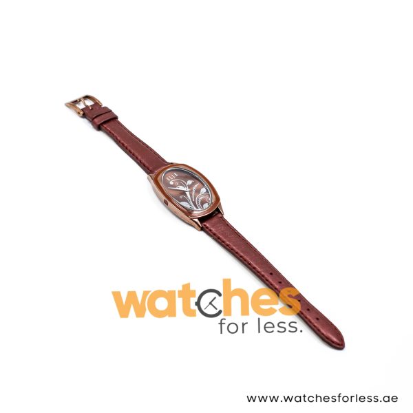 Elle Women’s Quartz Burgundy Leather Strap Brown Dial 28mm Watch EL20005S11C