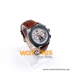 Lacoste Men’s Quartz Dark Brown Leather Strap Grey Dial 46mm Watch 2010667/2