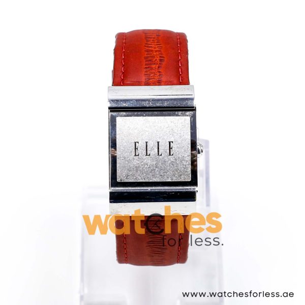 Elle Women’s Quartz Maroon Leather Strap Cream Dial 27mm Slider Case Watch EL20044SO1N