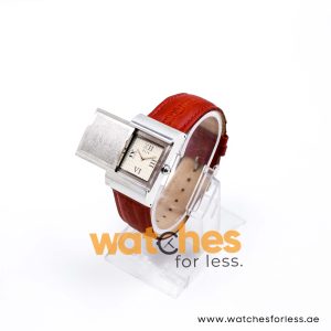 Elle Women’s Quartz Maroon Leather Strap Cream Dial 27mm Slider Case Watch EL20044SO1N