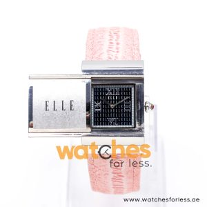 Elle Women’s Quartz Pink Leather Strap Black Dial 27mm Slider Case Watch EL20044SO2N