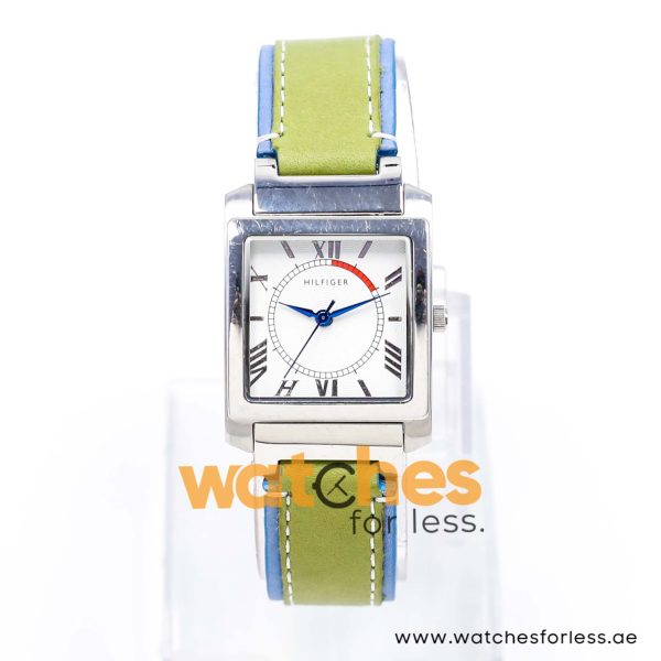 Tommy Hilfiger Women’s Quartz Ice Blue & Green Leather Strap Off-White Dial 27mm Watch 1780297