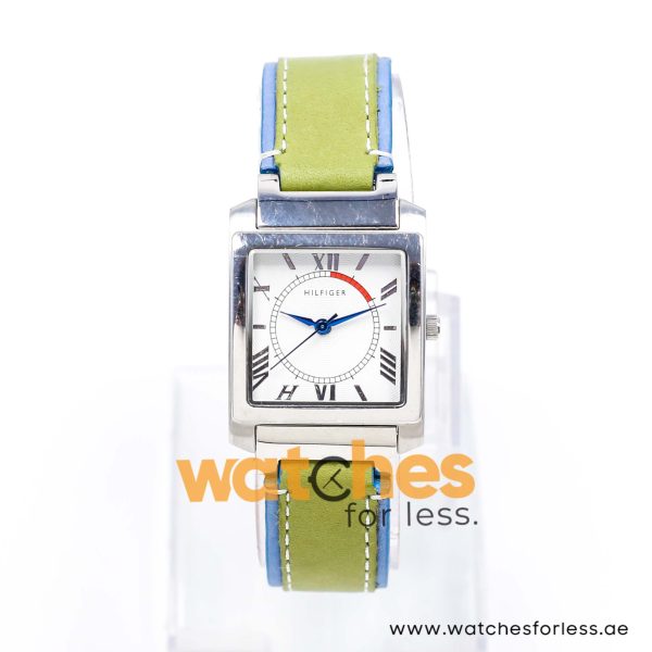 Tommy Hilfiger Women’s Quartz Ice Blue & Green Leather Strap Off-White Dial 27mm Watch 1780297