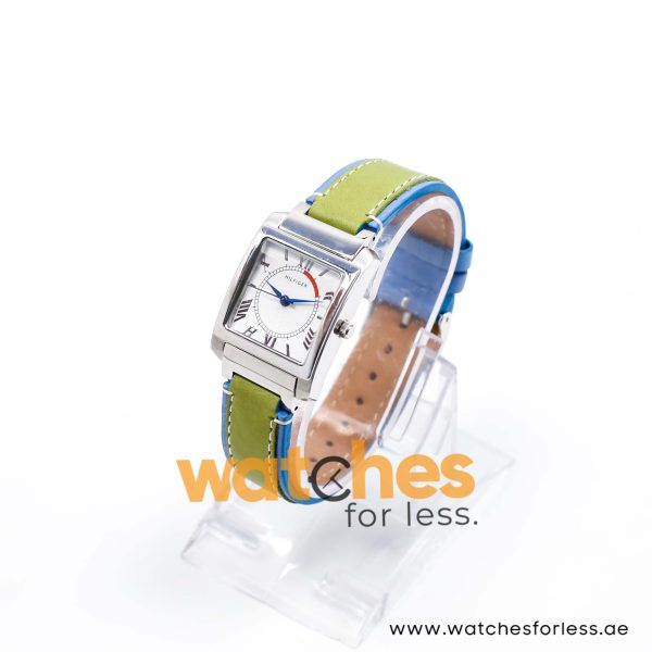 Tommy Hilfiger Women’s Quartz Ice Blue & Green Leather Strap Off-White Dial 27mm Watch 1780297