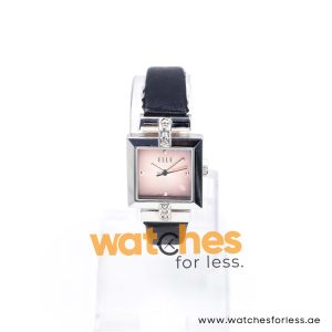 Elle Women’s Quartz Black Leather Strap Pink Dial 25mm Watch EL20028S02C