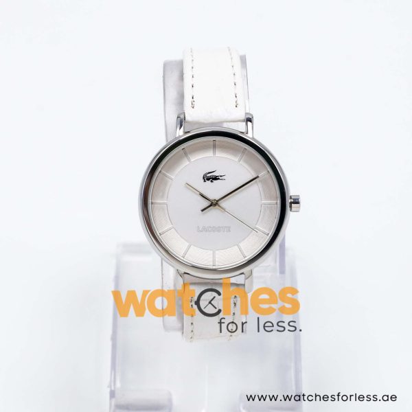 Lacoste Women’s Quartz White Leather Strap Silver Sunray Dial 35mm Watch 2000716/A