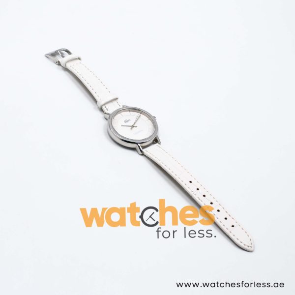 Lacoste Women’s Quartz White Leather Strap Silver Sunray Dial 35mm Watch 2000716/A