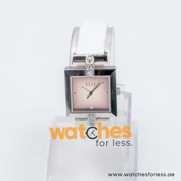 Elle Women’s Quartz White Leather Strap Pink Dial 25mm Watch EL20028S05C/2