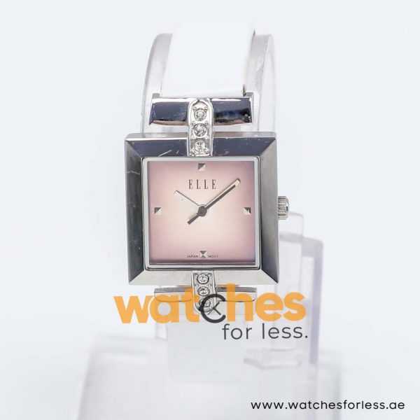 Elle Women’s Quartz White Leather Strap Pink Dial 25mm Watch EL20028S05C/2