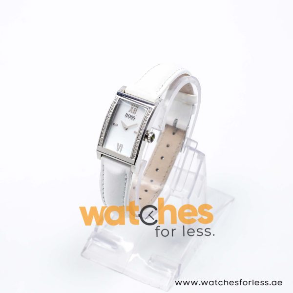 Hugo Boss Women’s Quartz White Leather Strap Mother Of Pearl Dial 21mm Watch 1502178