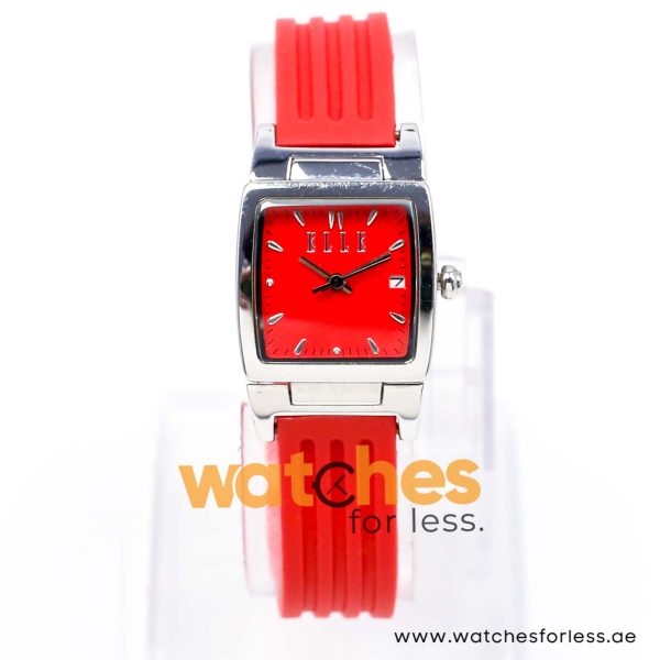 Elle Women’s Quartz Red Silicone Strap Red Dial 23mm Watch EL20040P04N